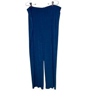 Chico's Womens Travelers No Tummy Pants Straight Pull On Scandi Blue 3R/XLR NWT